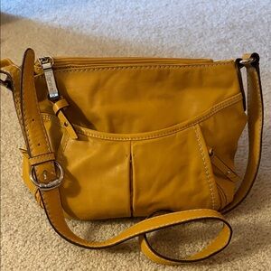 Tignanello Women’s Mustard Yellow Genuine Leather Crossbody Bag